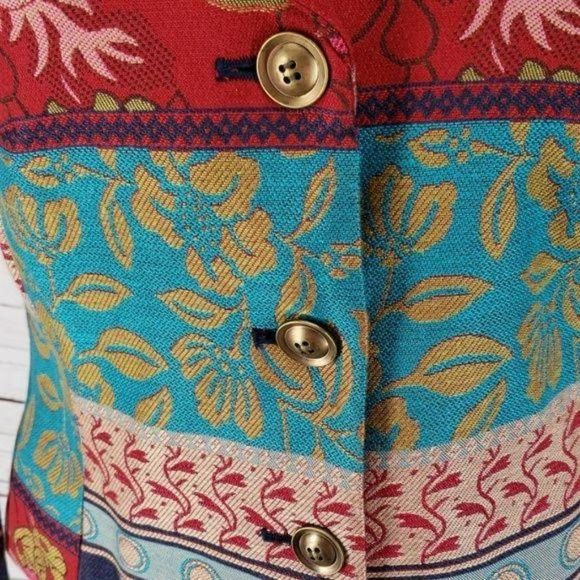 Coldwater creek jacquard boho 8P jacket blazer - Picture 5 of 8